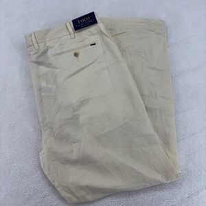 Polo Ralph Lauren Mens Straight Fit Linen Blend Pants Cream 42x32 NWT